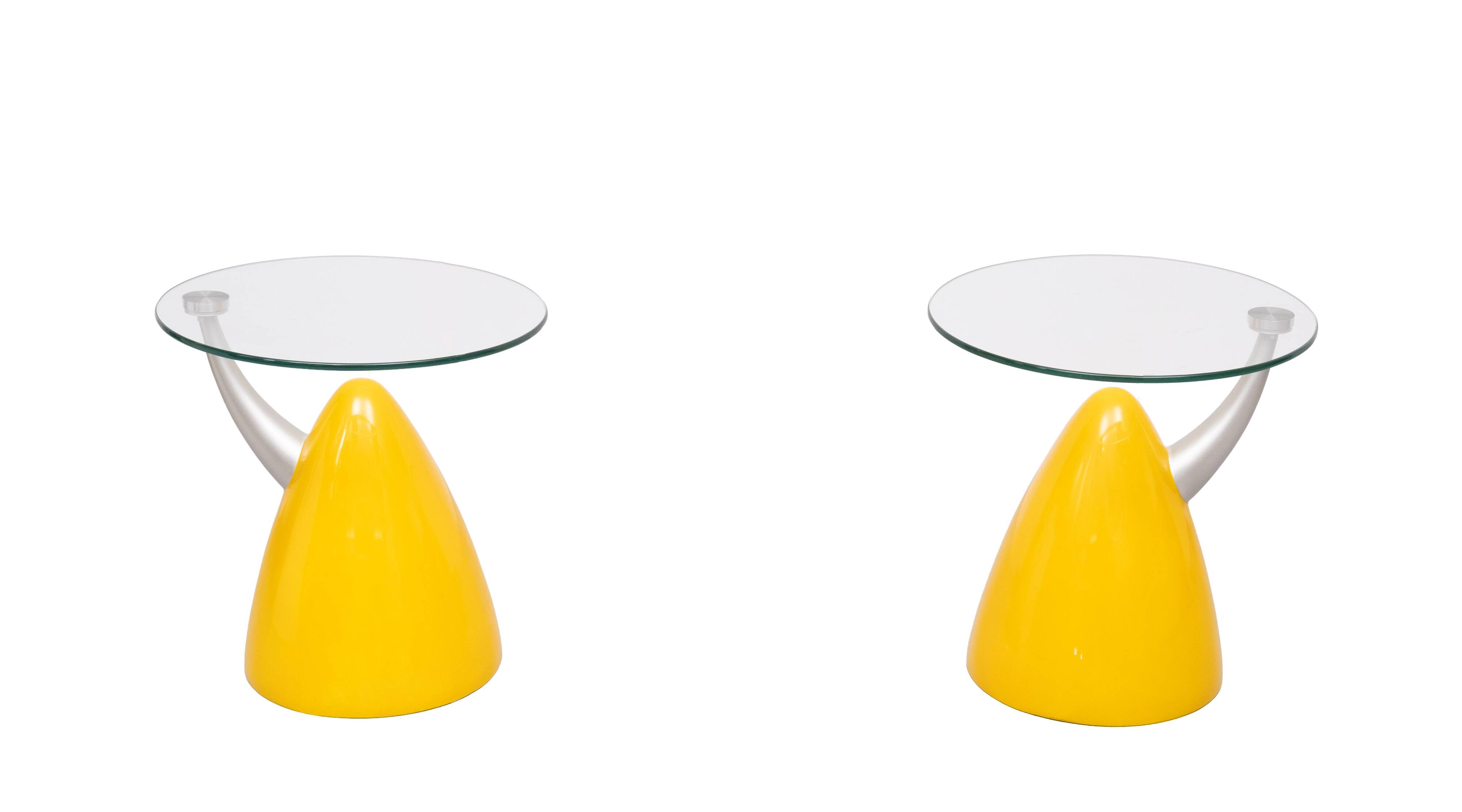 Pair Space Ace Bullet side Tables 1980s Italy