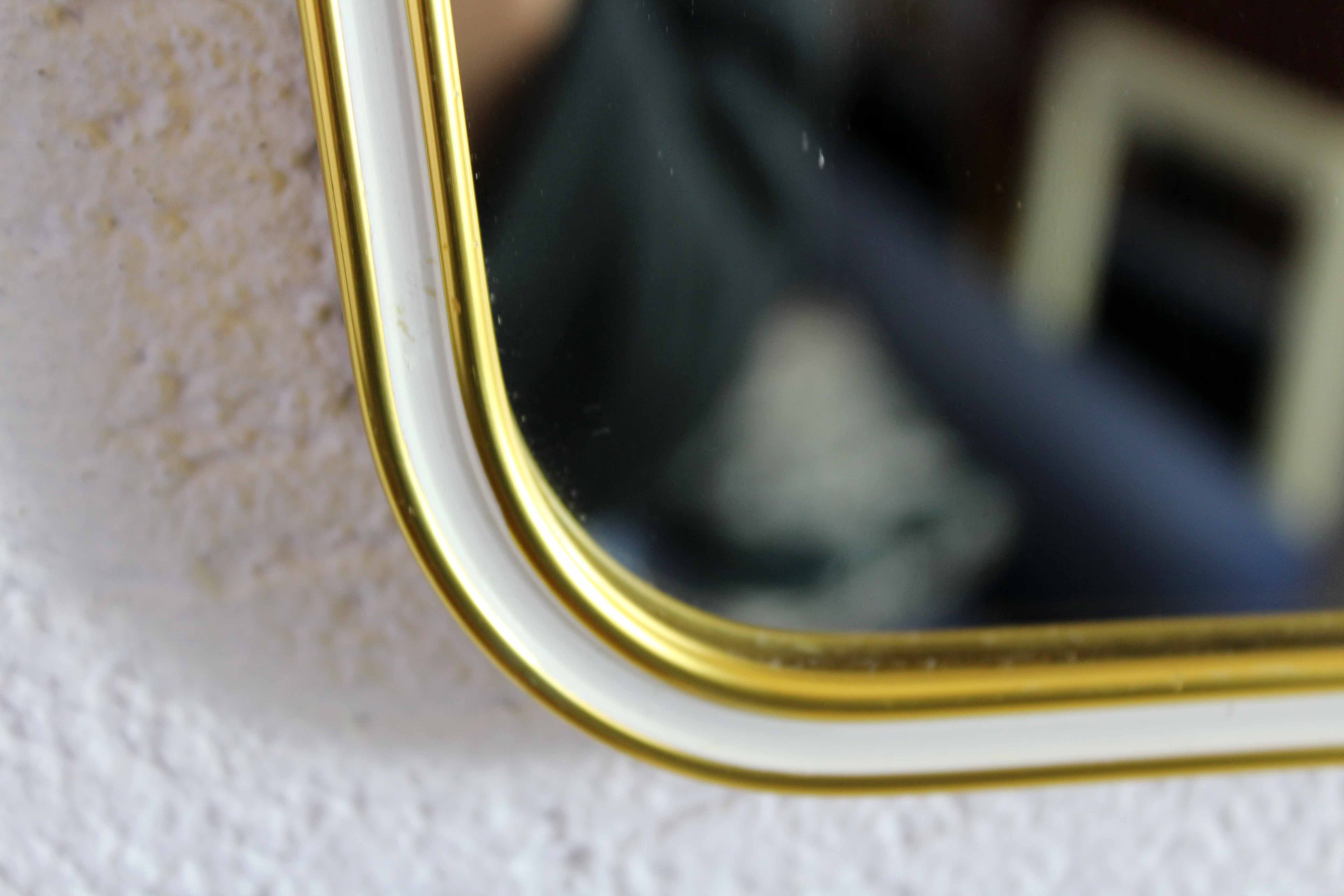 Freeform brass mirror, 42x28 cm