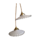 Pair of white opaline hanging with transparent serrated edges