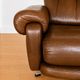 Vintage Danish mid-century brown leather swivel chair 1970s