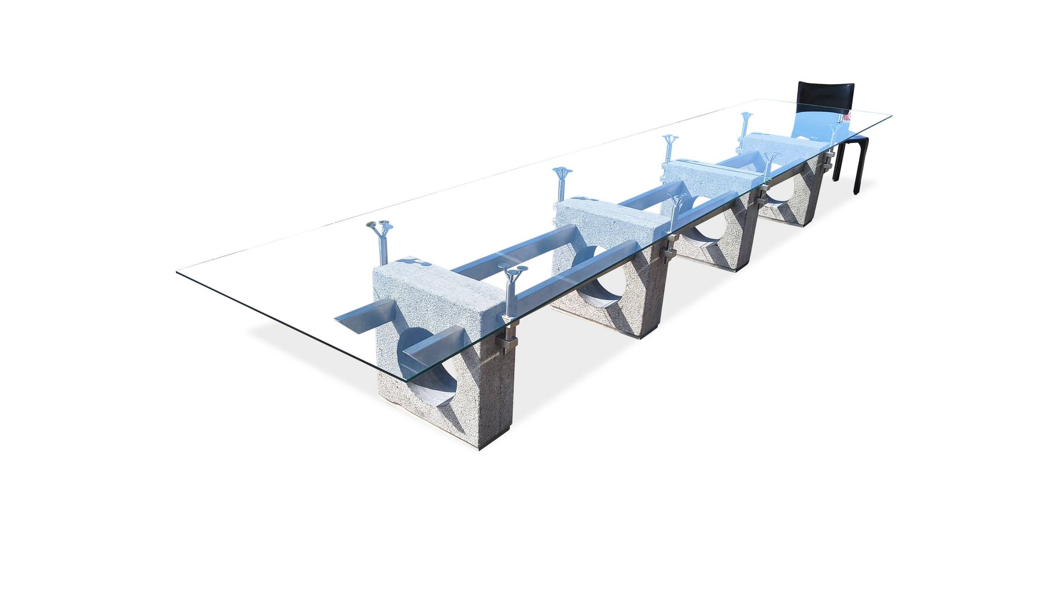 Huge brutalist concrete conference or dining table, 1970s