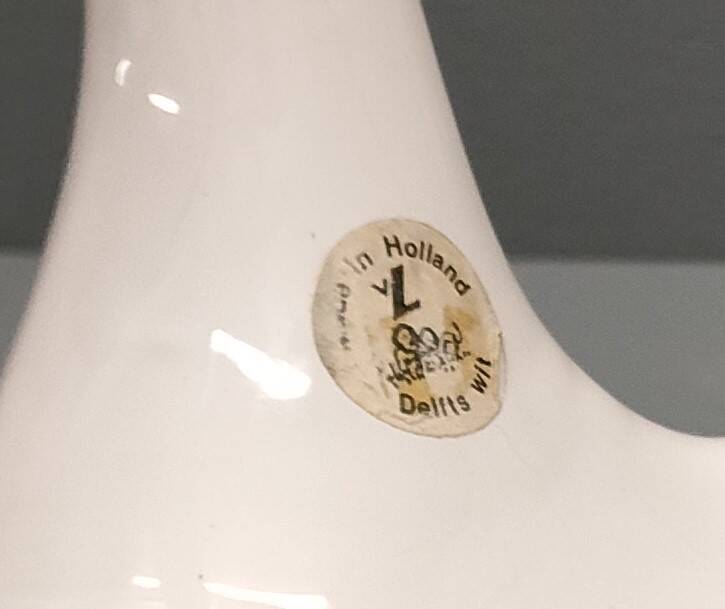 Ceramic swan lamp - Delfts Wit - 70s/80s - Netherlands