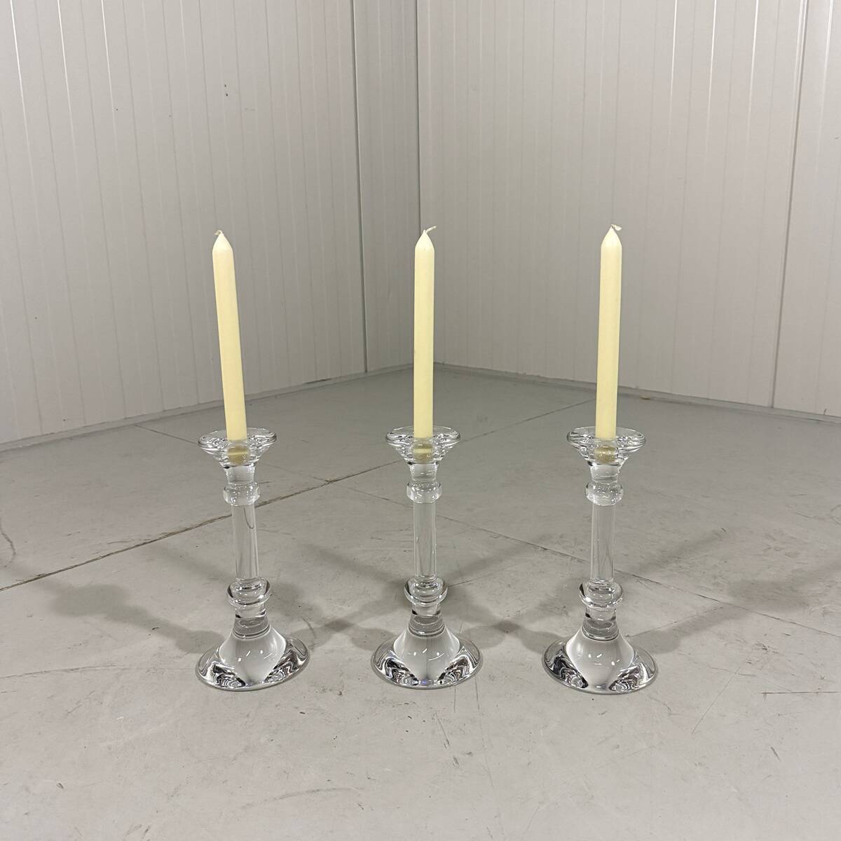 Val St Lambert crystal candle holders Belgium 1990’s