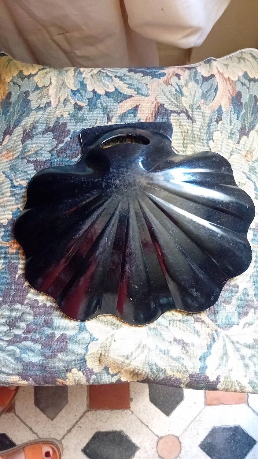 Napoleon III shell pocket emptier, black lacquered