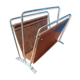 Magazine-holder chrome steel imitation leather stitched