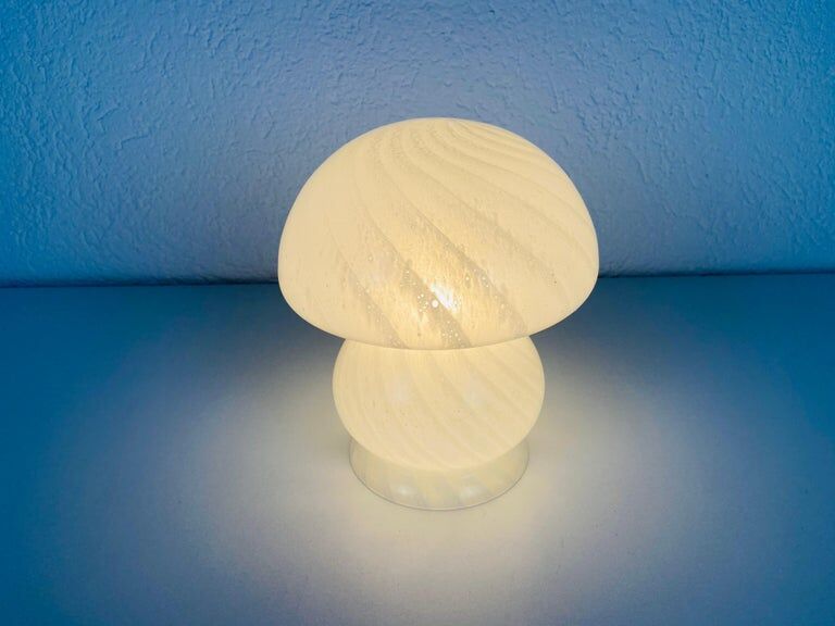 Pair of mushroom glass lamps from Murano Vetri dArte, Italy 70s