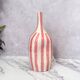 Vase artisanal bouteille rayé rose