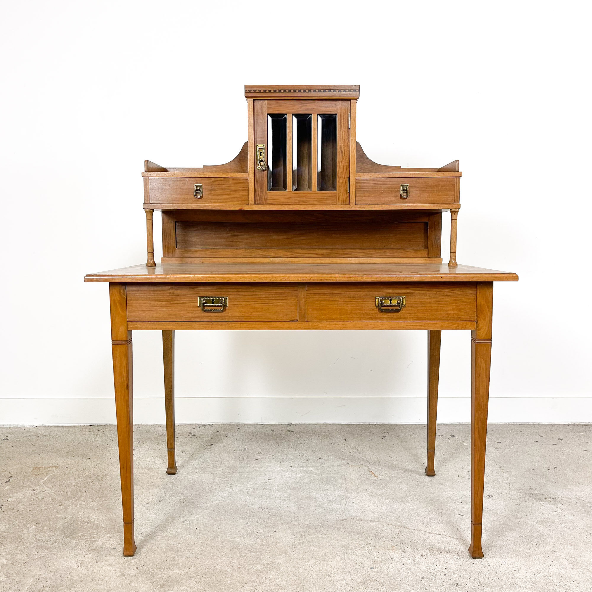 Antique french walnut wooden ladies writing desk