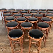 Series of 16 curved wooden bar stools dlg Thonet Baumann Fischel
