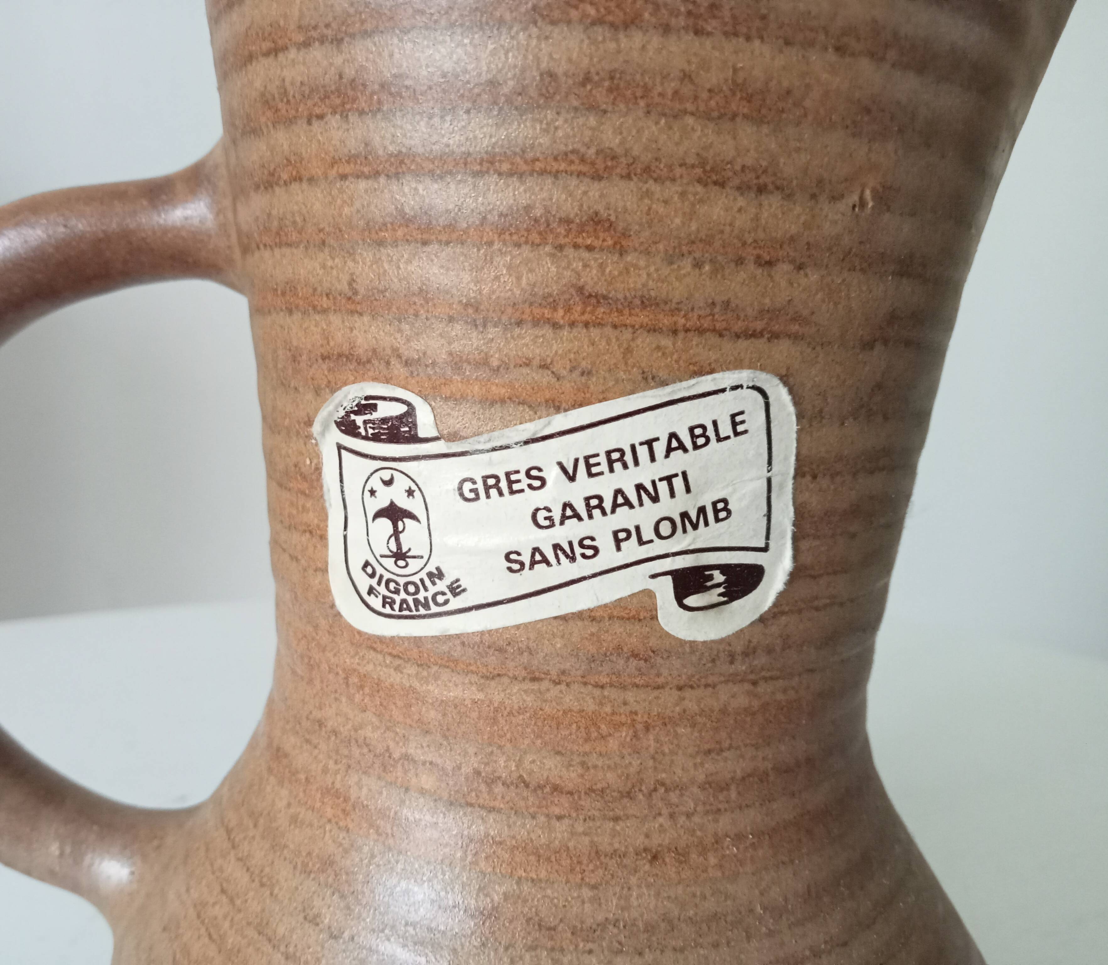 Vintage stoneware jug Digoin free form
