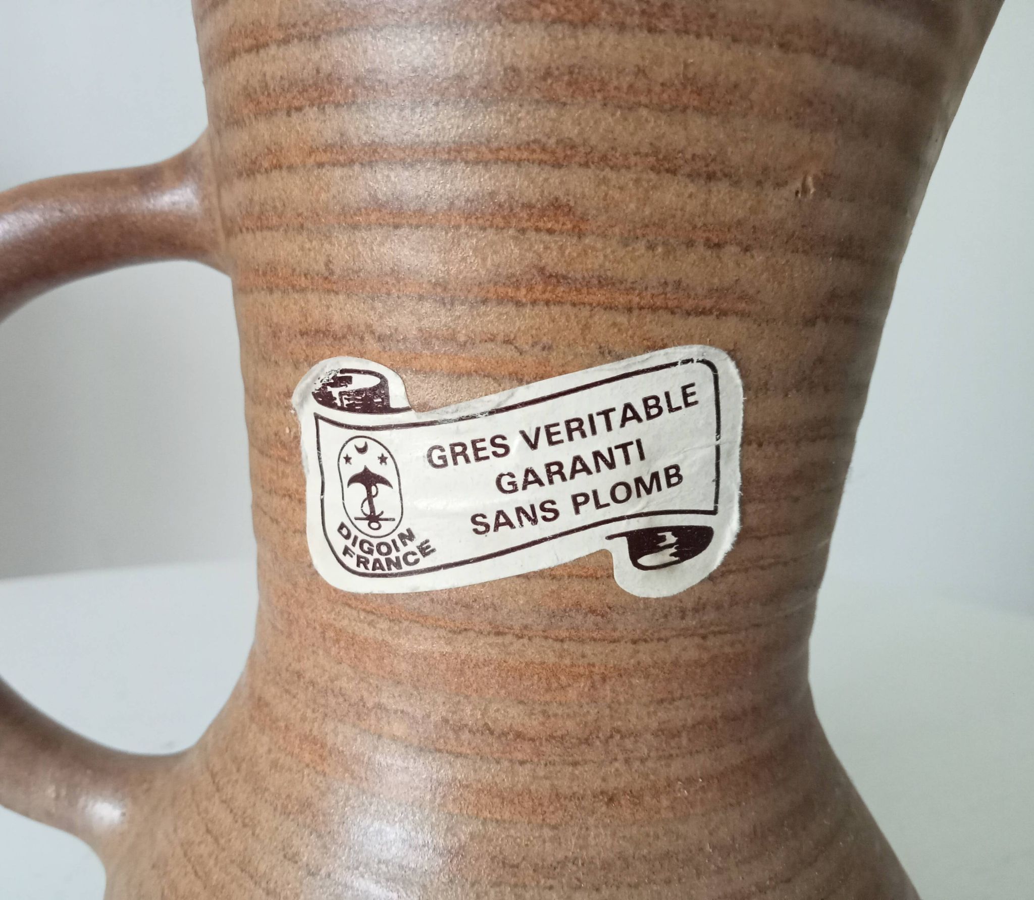 Vintage stoneware jug Digoin free form
