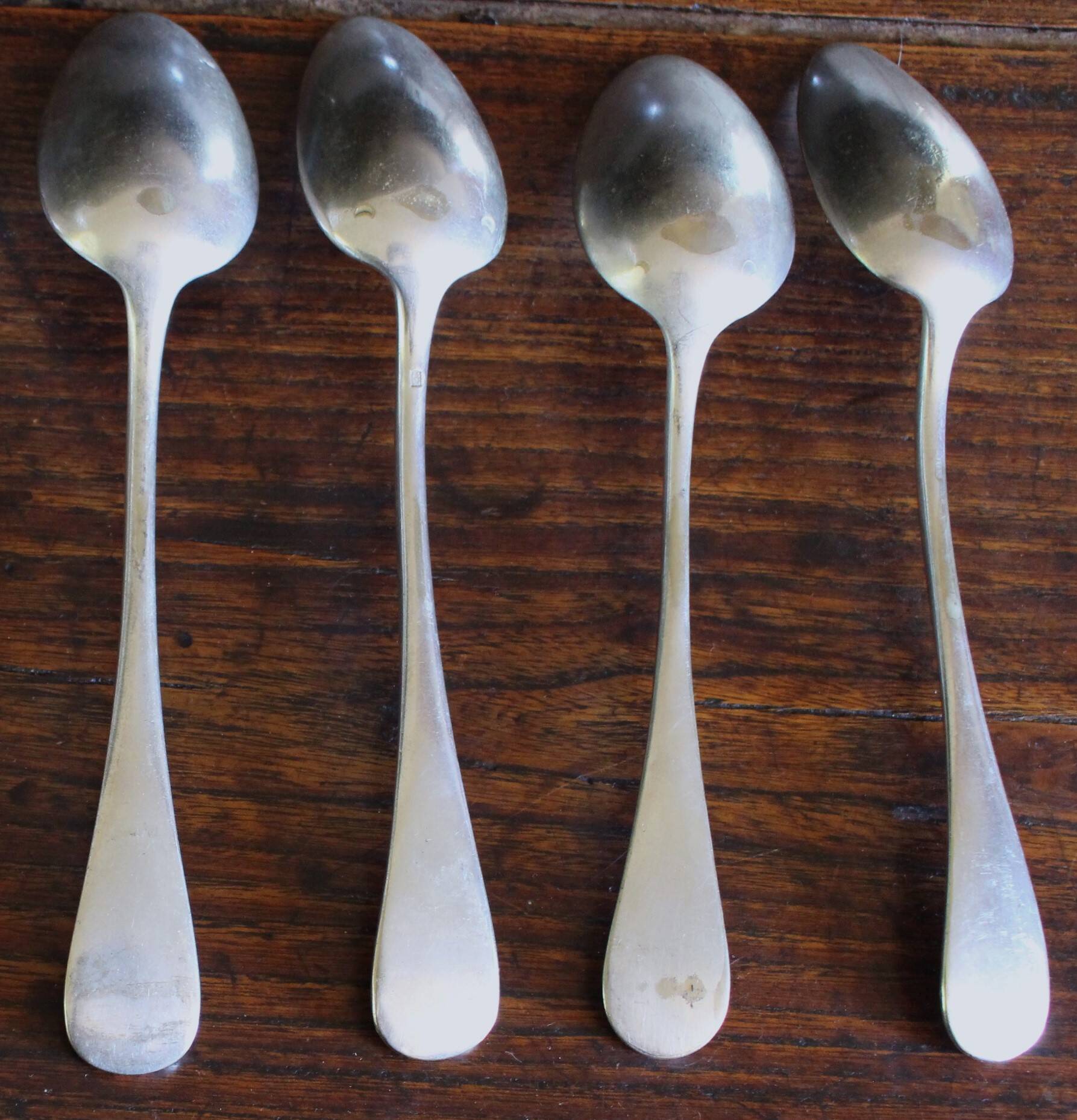Set of 6 silver-plated metal soup spoons Uni Plat