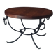 Rustic Oak and Wrought Iron Coffee Table, Belgium, 1950s