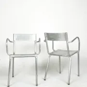 Aluminium armchairs by Castagna, Sale Marasino, Italy, 1930s - set of 2