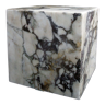 Cube, side table, end of calacatta Viola marble canape