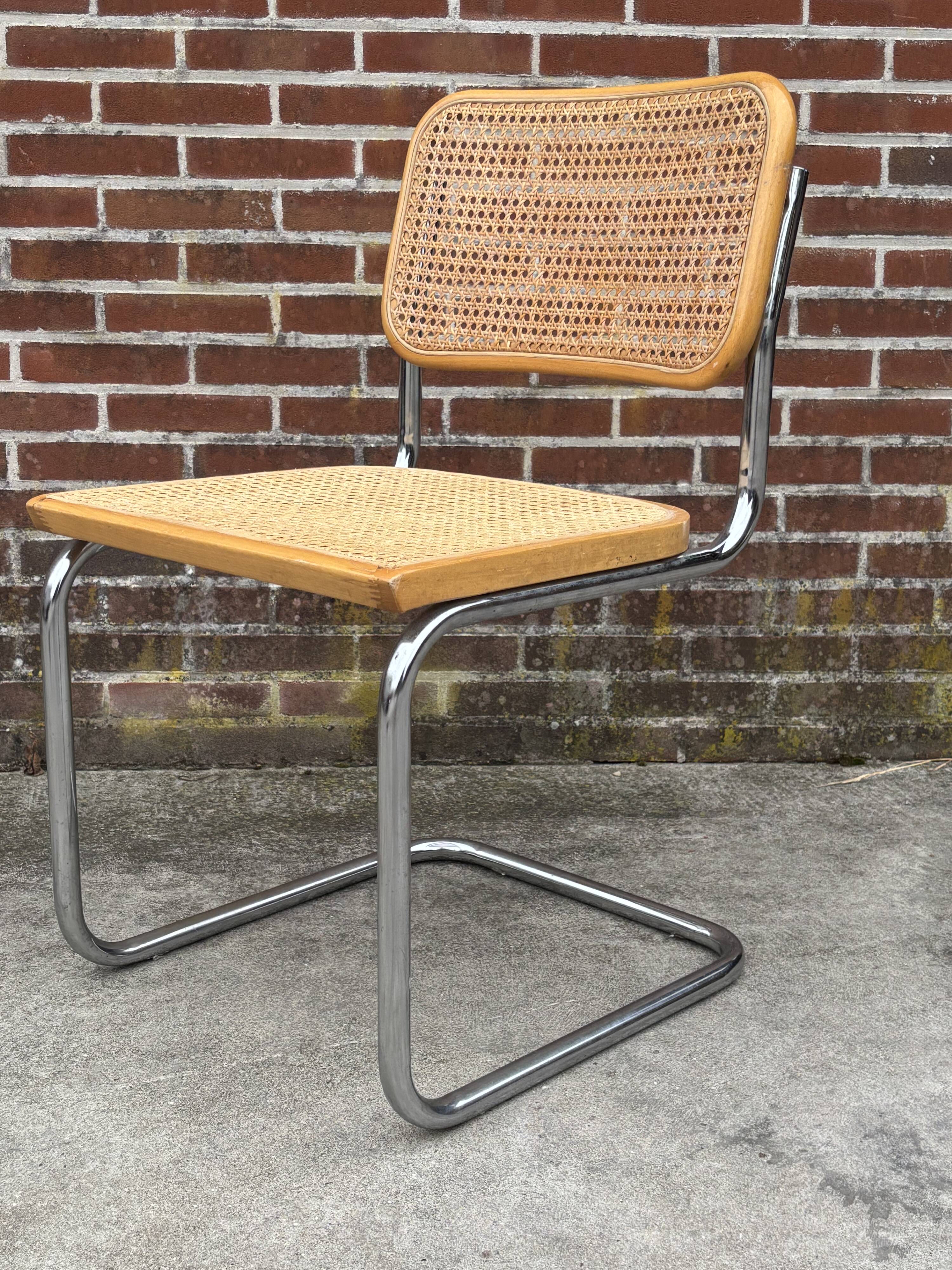 Set of 4 chairs Cesca B32 designed by Marcel Breuer design made in Italy