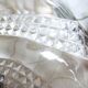 Vintage crystal glass fruit bowl, crystal glass fruit basket.