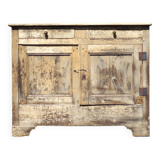Old wooden sideboard, wooden furniture, brutalist storage furniture