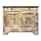 Old wooden sideboard, wooden furniture, brutalist storage furniture