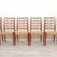 6 chaises modèle 82 en teck et corde par Niels Otto Møller