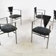 Set of 8 post modern dining chairs by Belgochrom, 1980s