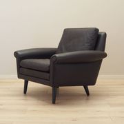 Brown leather armchair, Danish design, 1960s, designer: Aage Christiansen,