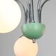 Lustre italien en chrome et opalin du milieu du siècle