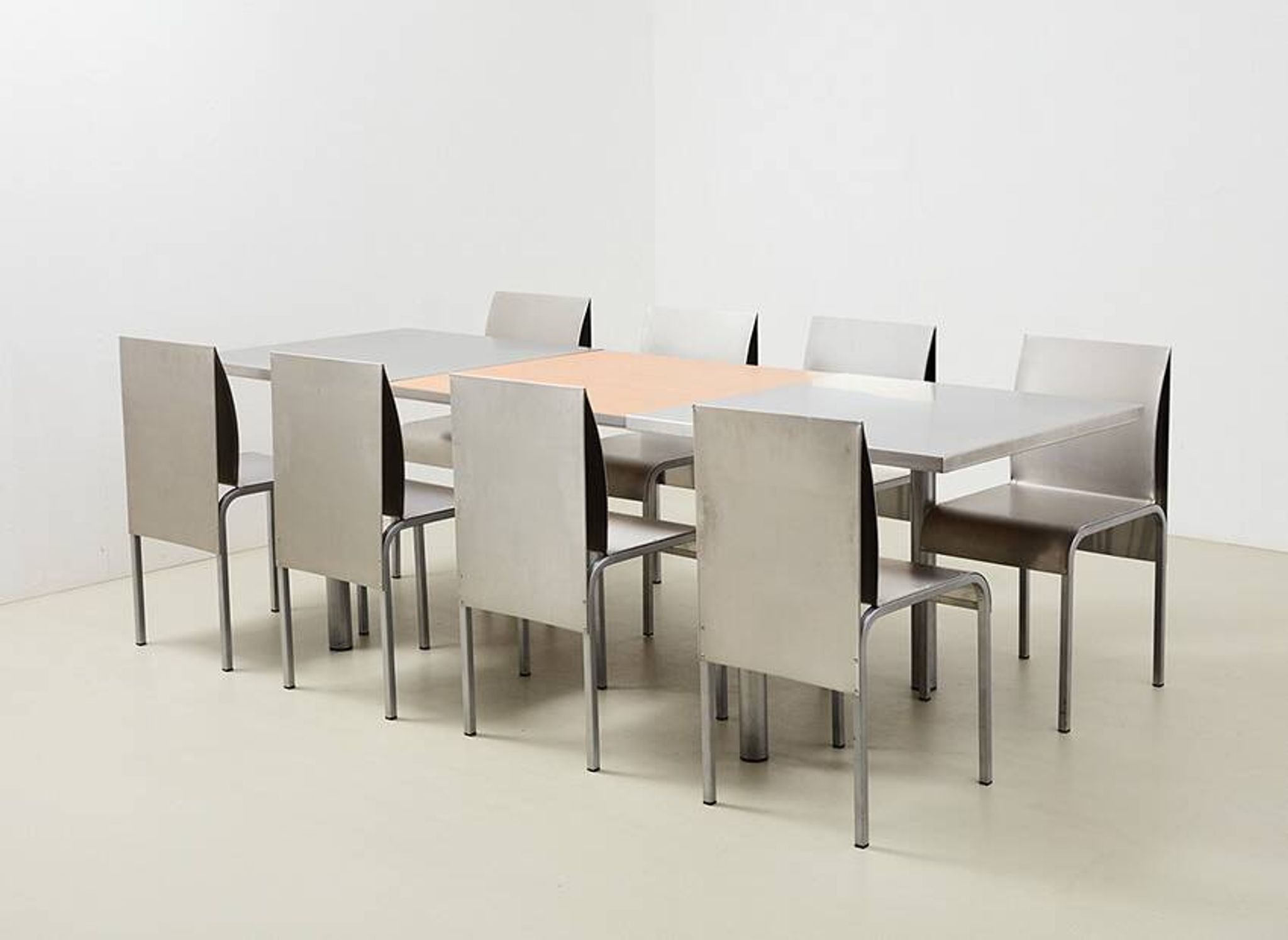 Postmodern Dining Set in Aluminum and Steel Belgium 1980s/90s