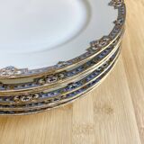 6 assiettes plates porcelaine fine F. Legrand 1920