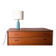 Danish truncated conical table lamp in matte blue sandstone by Gunnar Nylund for Nymolle 1960.