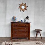 Vintage structured wood chest of drawers