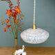 Vintage white Clichy glass lampshade pendant light