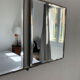 Vintage mirror 1930 triptych barber lime, 30 x 78 cm