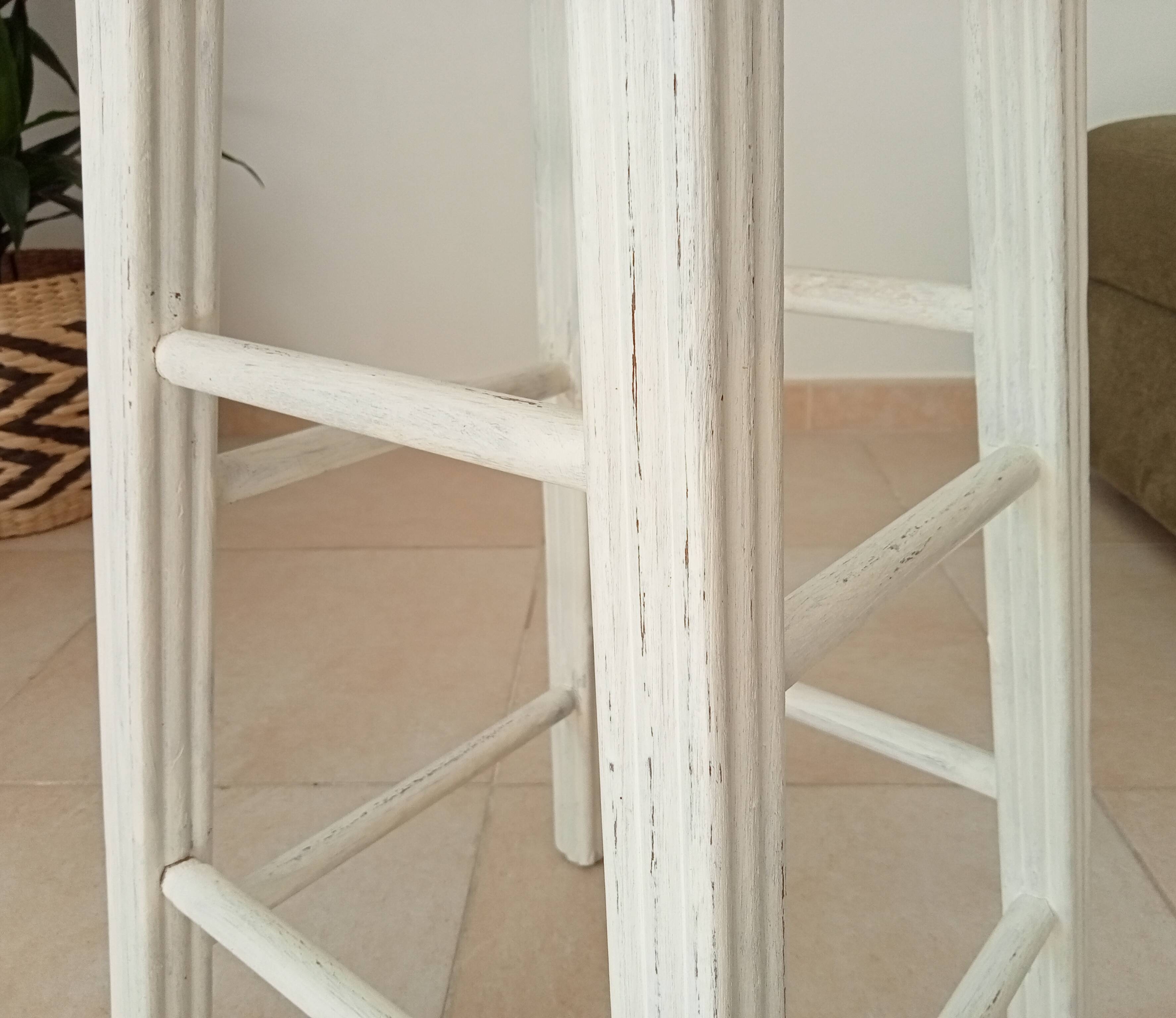 Vintage shabby wooden stool