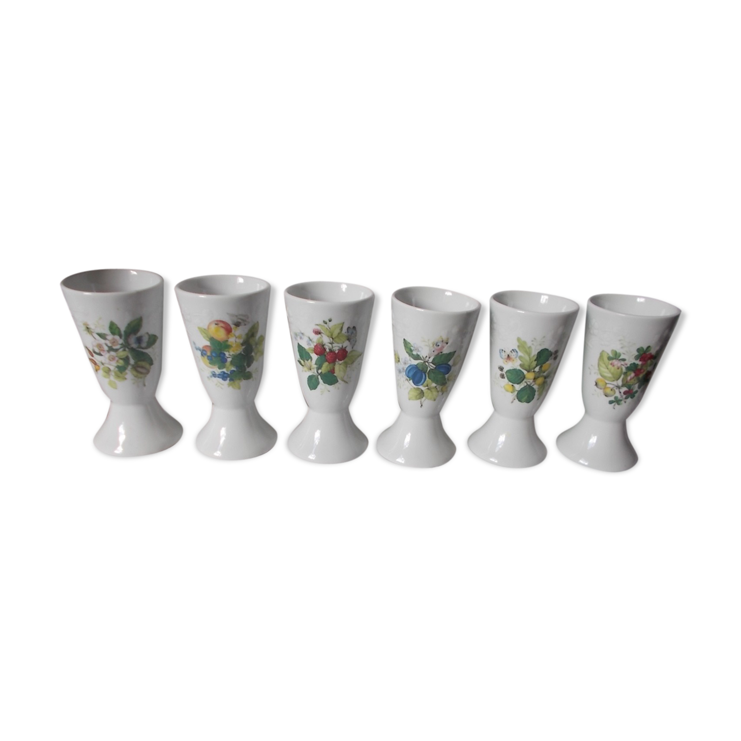 Set of 6 porcelain mazagrans