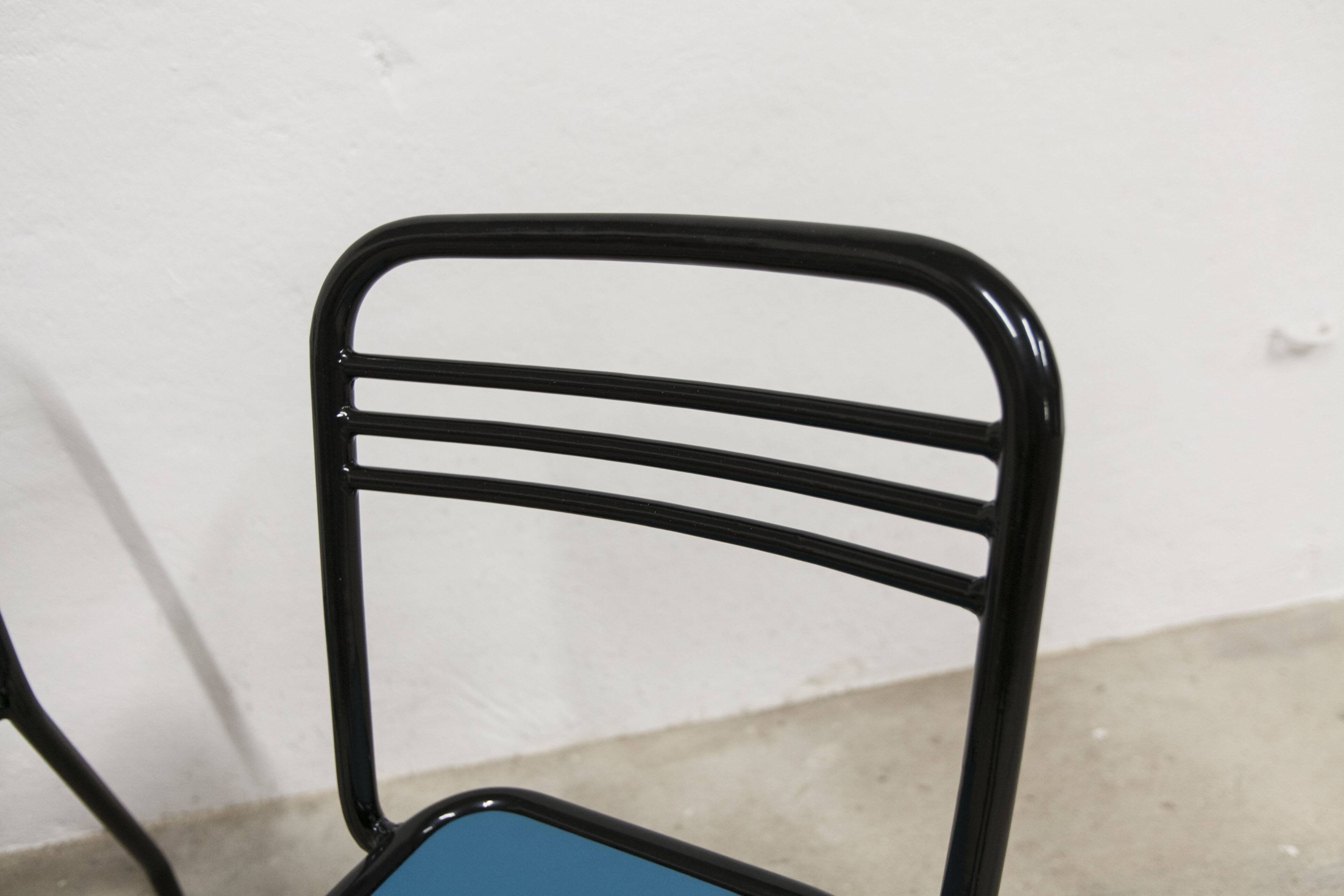 Pair of restored Jean Pauchard Tolix chairs, 1960s