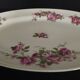 Oval porcelain serving dish decorated with roses MF Limoges