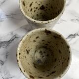 Beige pyrite stoneware mugs