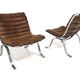 Set de 2 fauteuils scandinave en cuir "Ari", Arne Norell, Suède, 1960