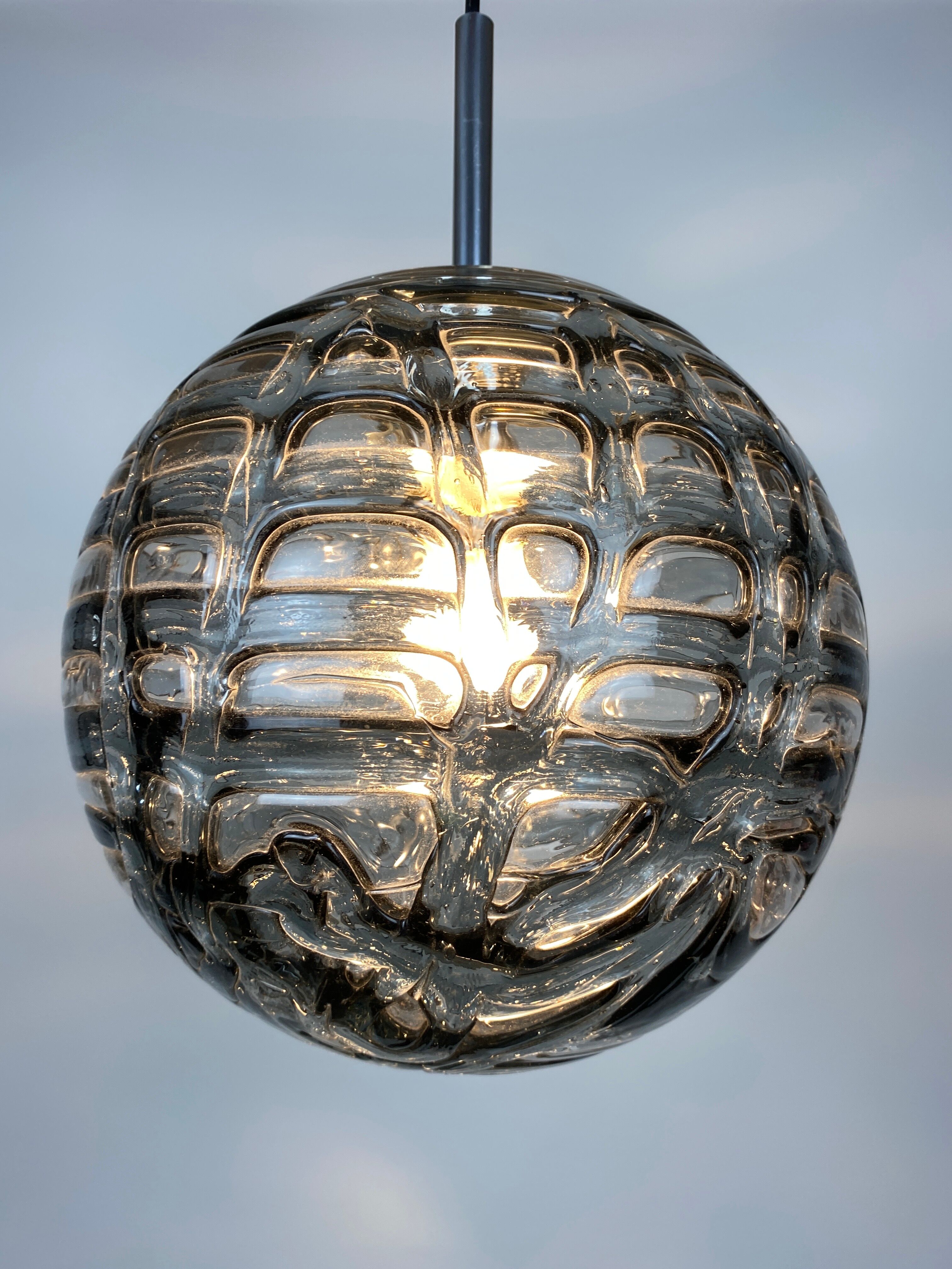 Murano glass ball pendant lamp by Doria Leuchten 1960