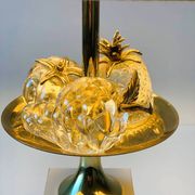 Hollywood Regency table lamp with crystal fruit with brass details, 1970s