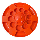 Grand plateau vintage 1970 moulded plastic orange creations bismuth paris 7