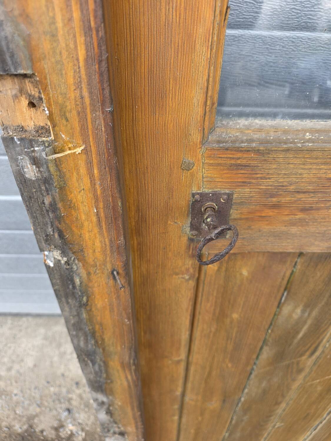 Old fir door, with frame