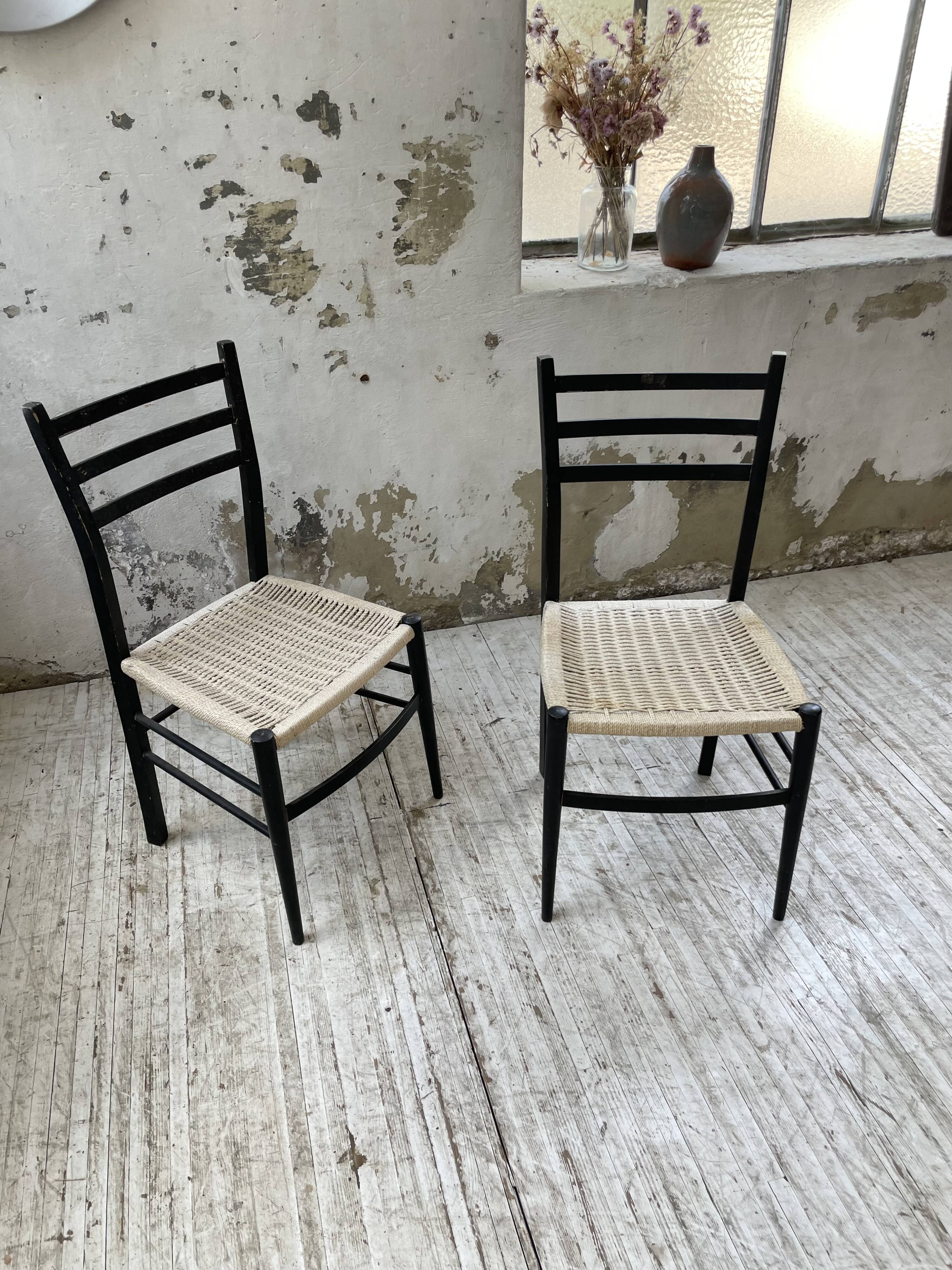 Black Italian rope chairs