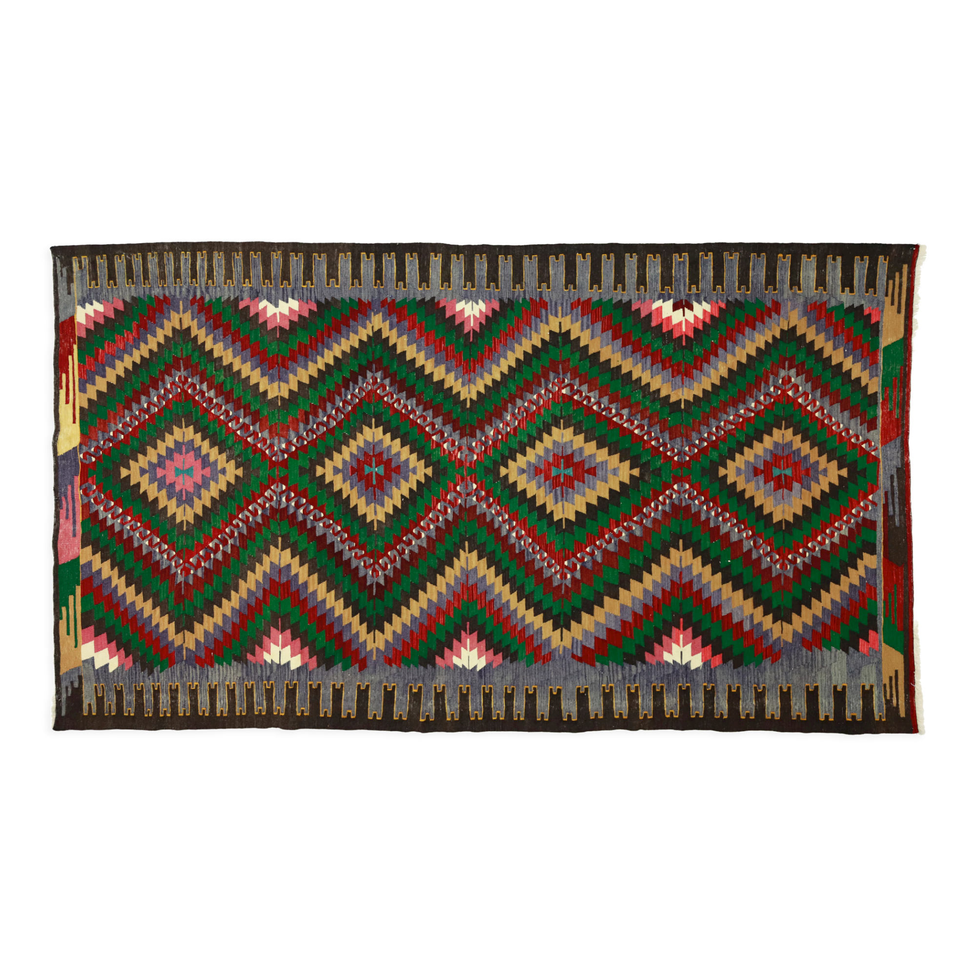 Anatolian handmade kilim rug 300 cm x 169 cm