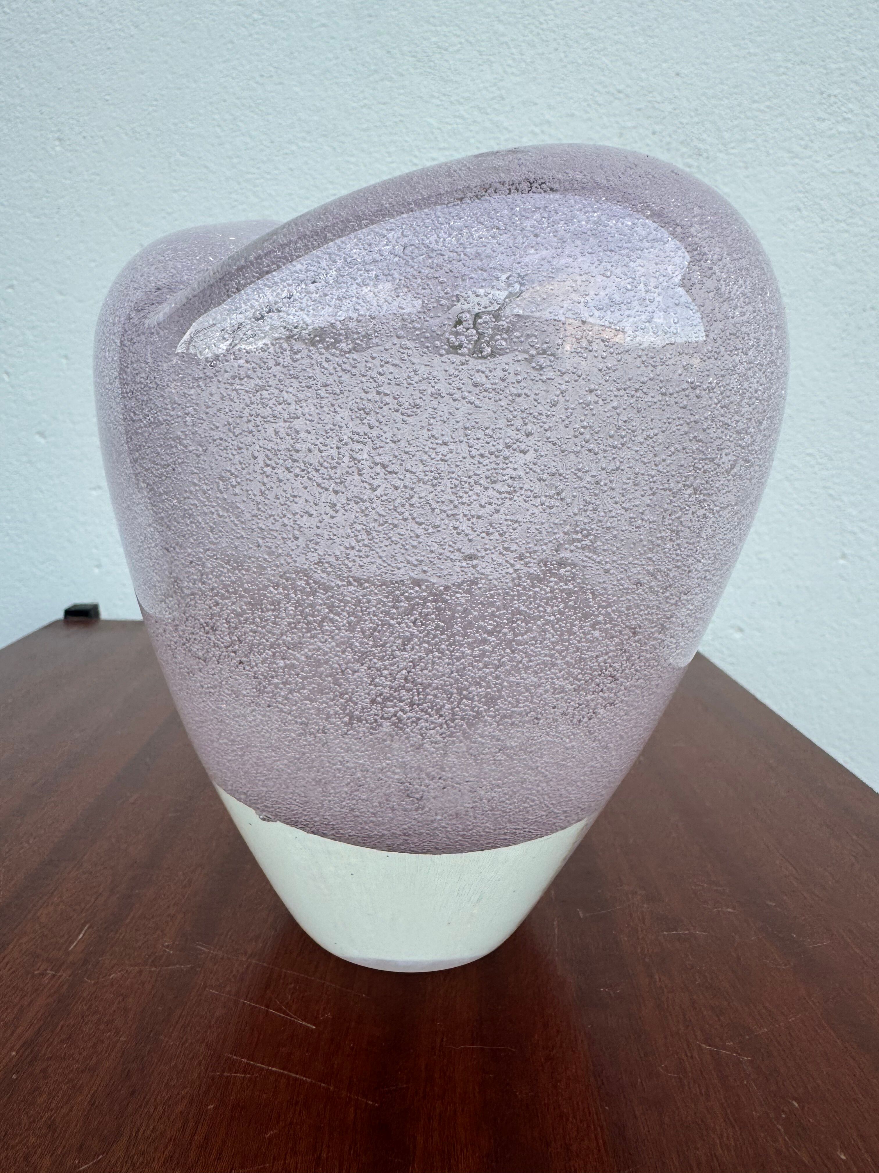 Heart-shaped bubble glass vase from the 1960s.