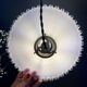 Vintage lampshade suspension in white opaline