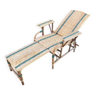 Chaise longue en rotin