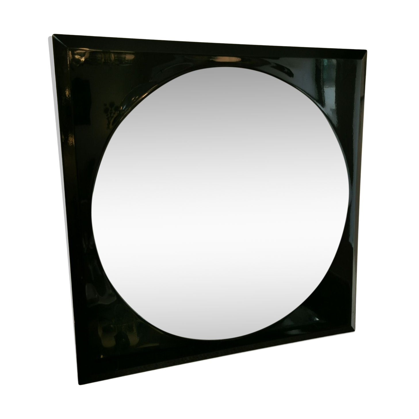 Miroir design  italien XL vintage années 80 74x74cm
