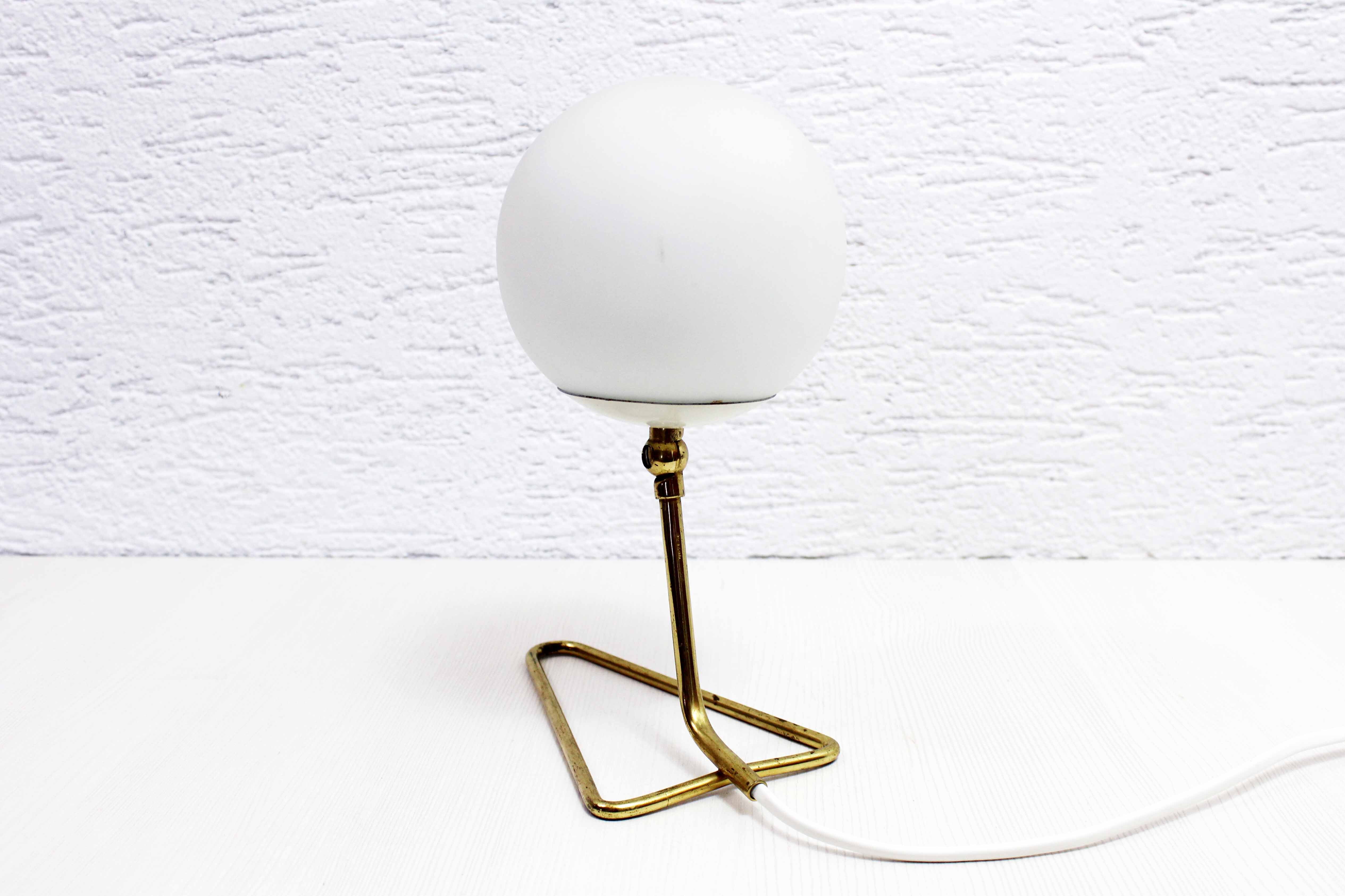 Table or hanging lamp in brass and opal glass 1970
